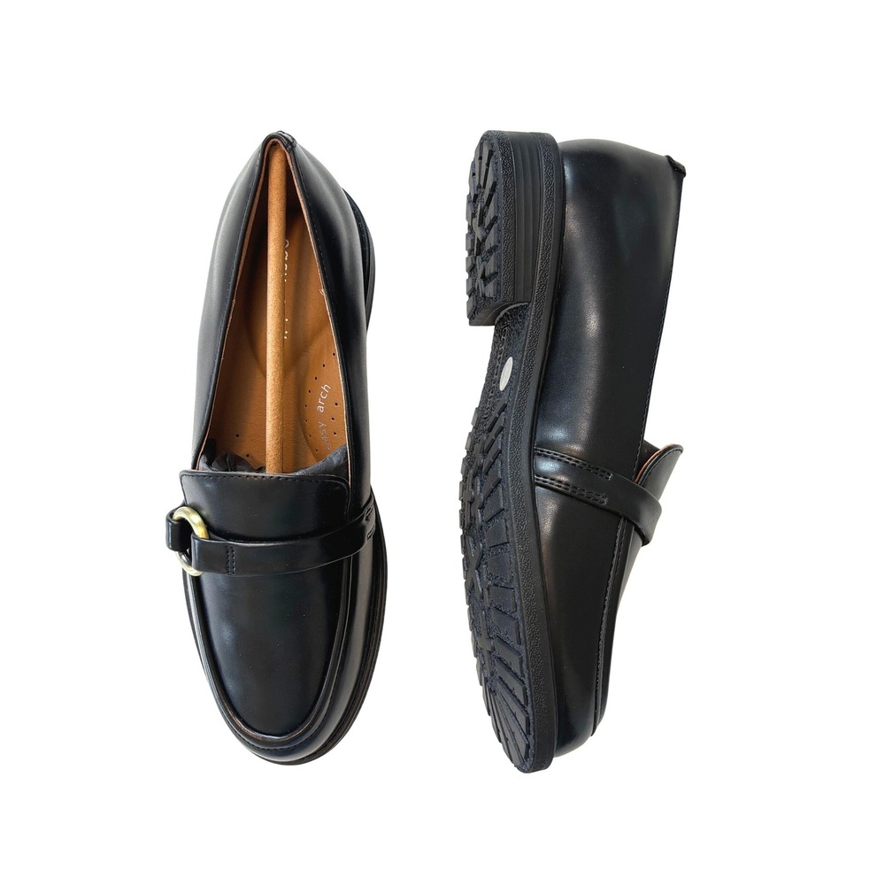 NEW Easy Spirit Jeane3 Loafer Black Womens Size 9 M  Lug Sole Slip On Comfort